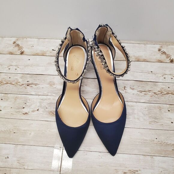 Raleigh Pointed Toe Ankle Strap Pump (Women)Jewel Badgley Mischka‎ - Picture 1 of 7